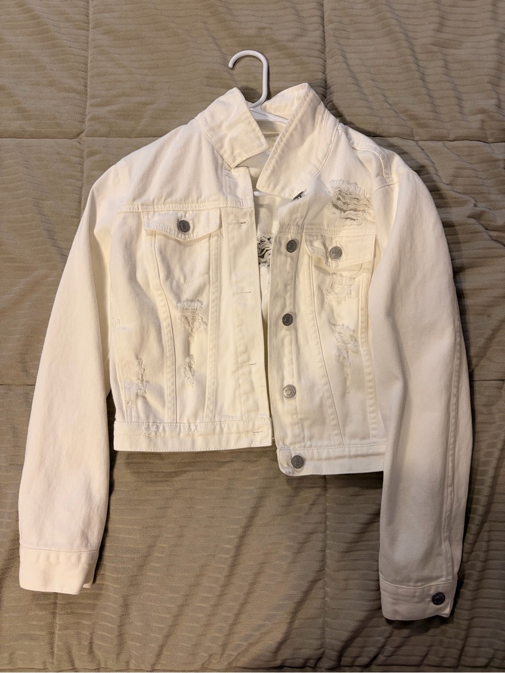 PacSun White Cropped Denim Jacket
